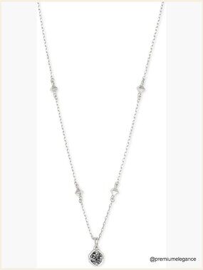 Pendant Necklace with Drusy Stone, 16" Cable Chain